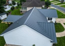 Newly installed metal roof